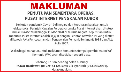 NOTIS PENUTUPAN COVID 19